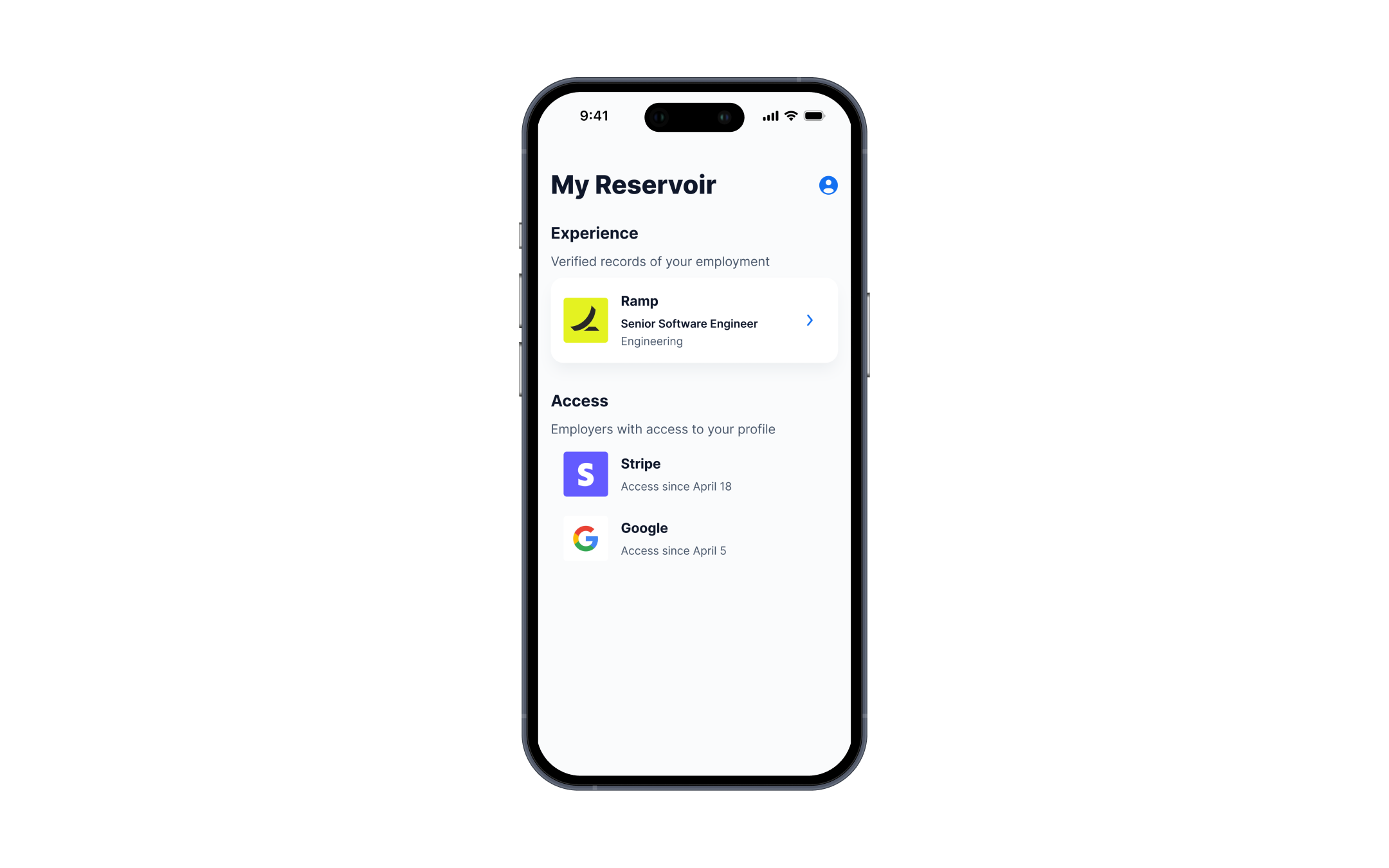Candidate mobile app — verified experience and employer access