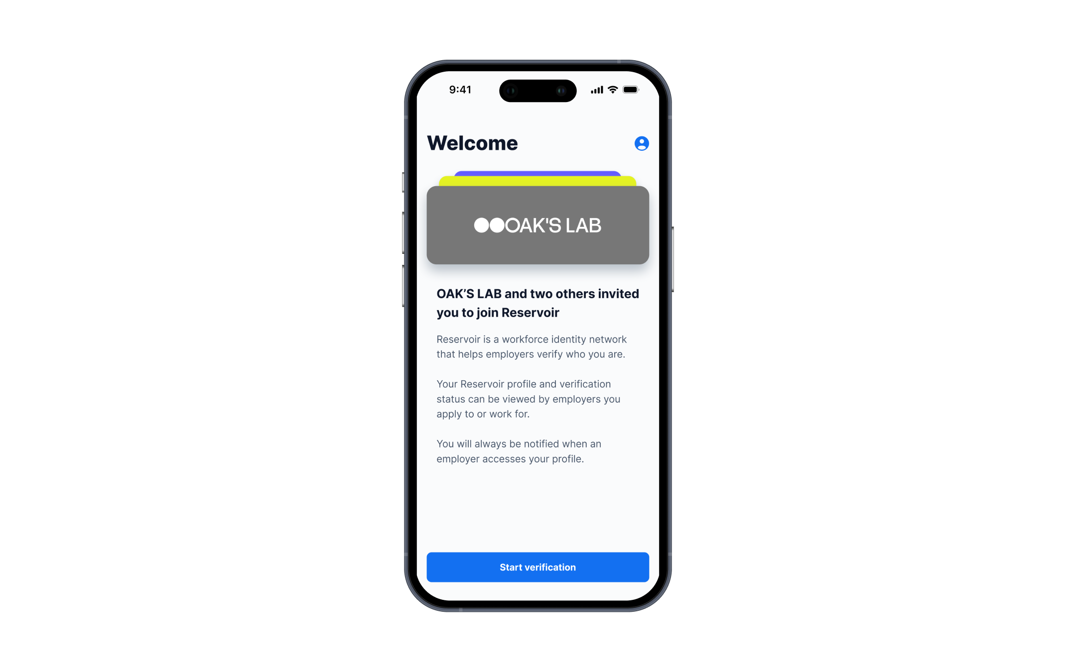 Candidate onboarding — invitation and start of verification